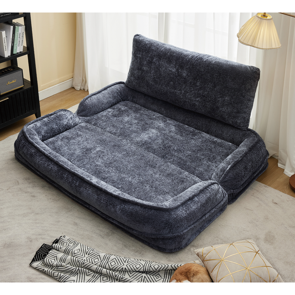 Double floor sofa with back and seat cushions included
