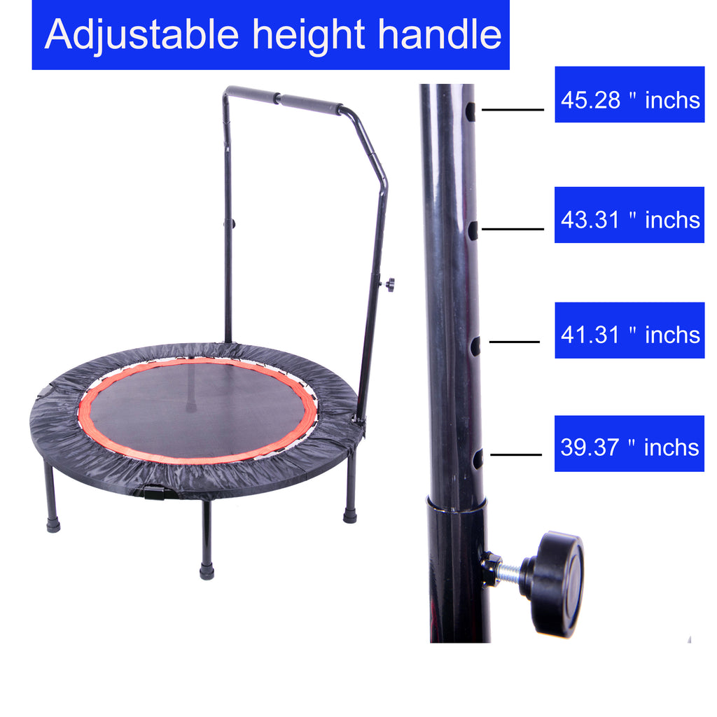 40 inch rebounder trampoline handle height adjustment detail