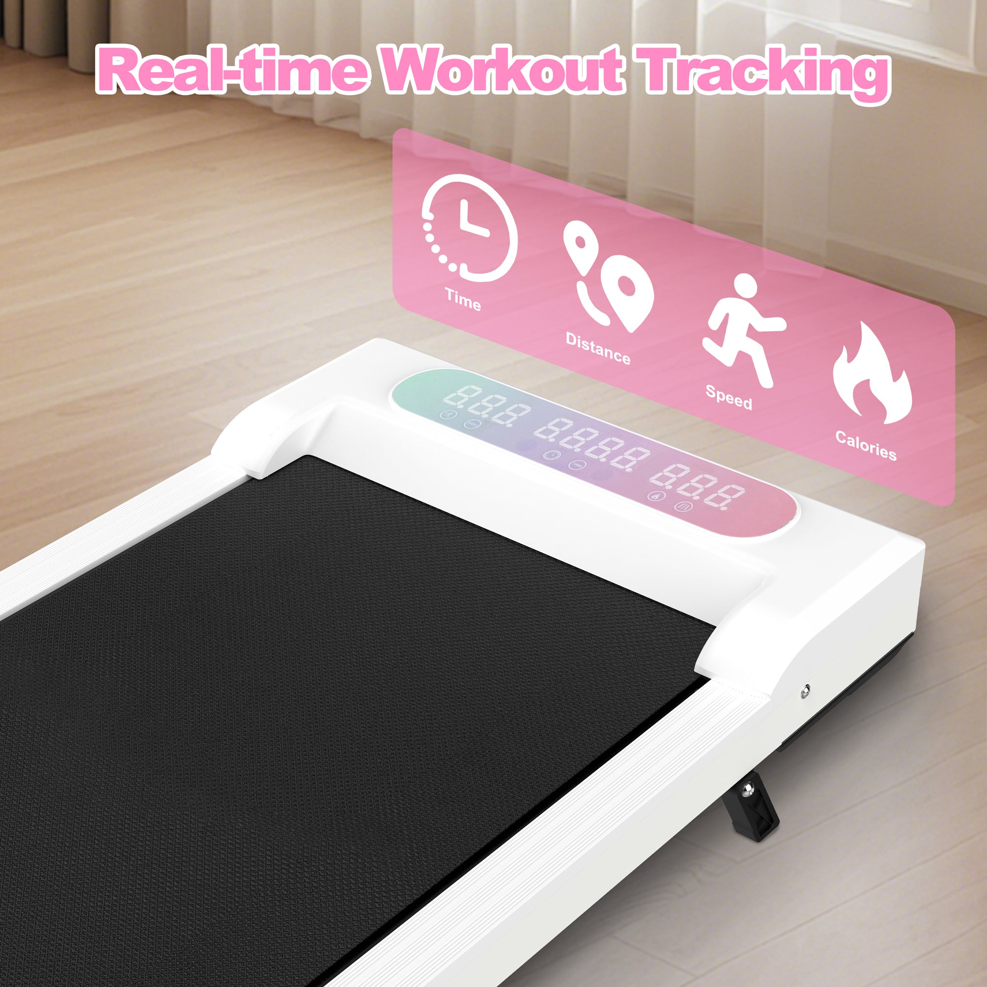 Foldable treadmill with incline adjustment detail