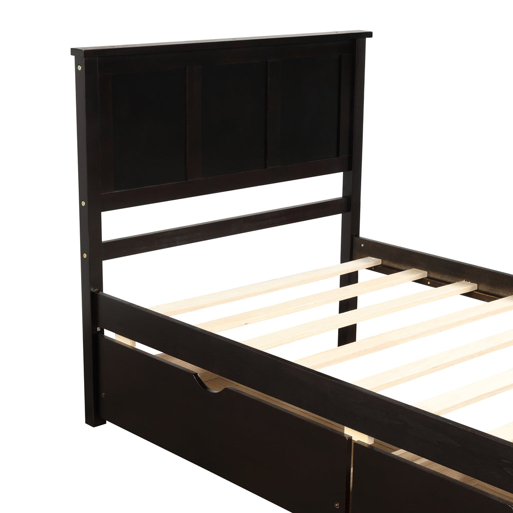 Under-bed drawer on wheels close-up