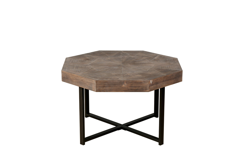 Octagonal coffee table patchwork effect tabletop angle