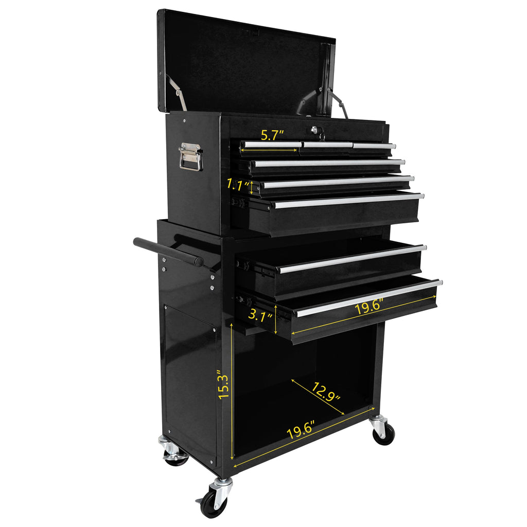 8-Drawer Rolling Tool Chest with Lock — Metal Tool Storage Cabinet