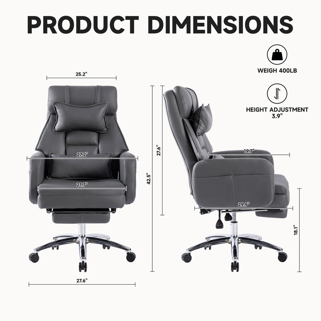 Office chair with footrest extended — lounge mode