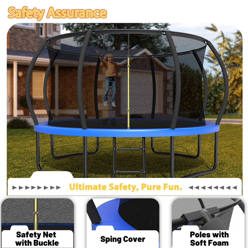 Trampoline basketball hoop backboard ball and pump accessories