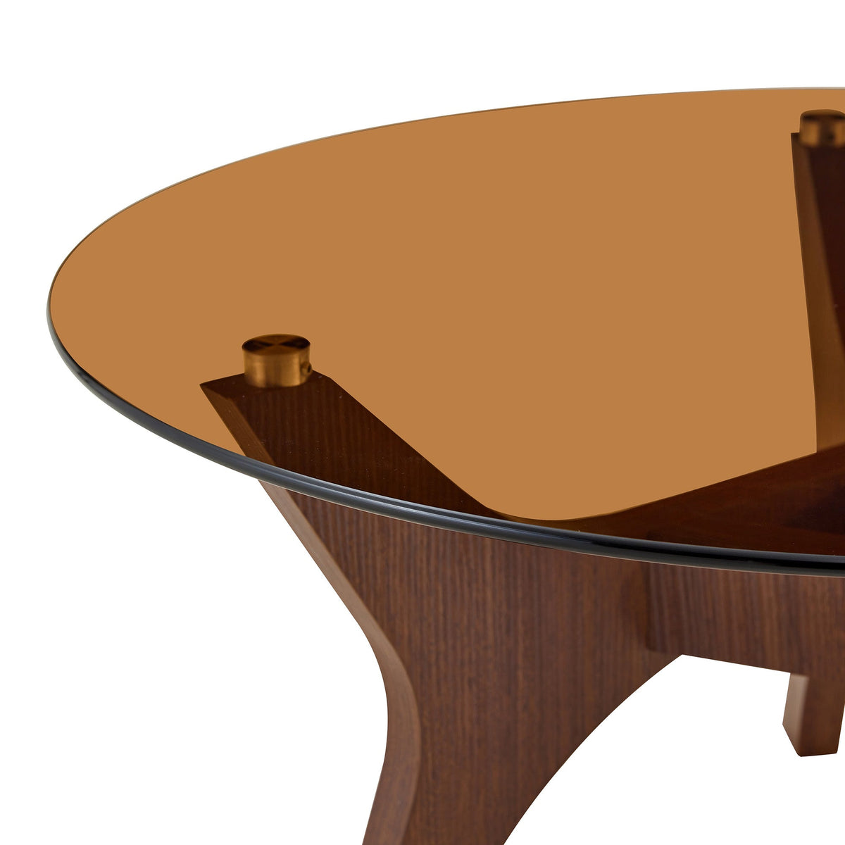 31.5' Glass Coffee Table, Mid-Century Modern Style, Ideal as a Centerpiece for Living Rooms, Bedrooms, Reception Areas, and Offices (Black Wood Grain)