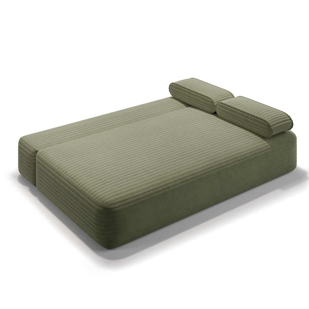 78.7' Frameless Sofa,2-in-1 Convertible Sofa Bed with 3 Pillows – Plush Corduroy Fabric, Multi-Functional 3-Seater Couch for Small Spaces, Apartments and Bedrooms,Beige