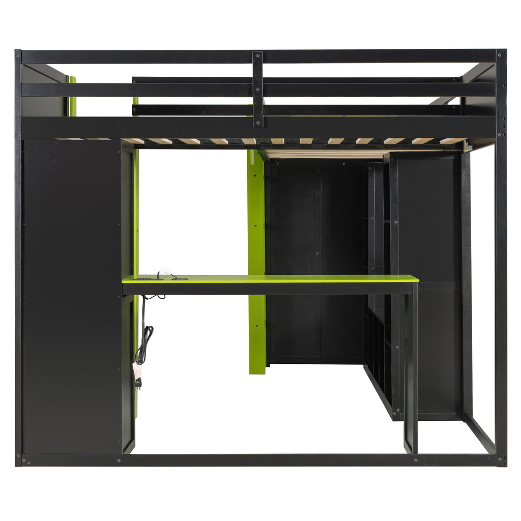 Under-bed storage area on gaming loft bed frame