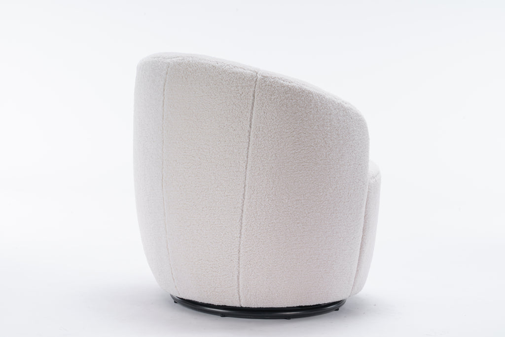 Ivory barrel accent chair lifestyle photo