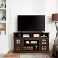 Classic TV Media Stand Modern Entertainment Console for TV Up to 65' with Open and Closed Storage Space, Espresso, 58.25'W*15.75'D*32'H