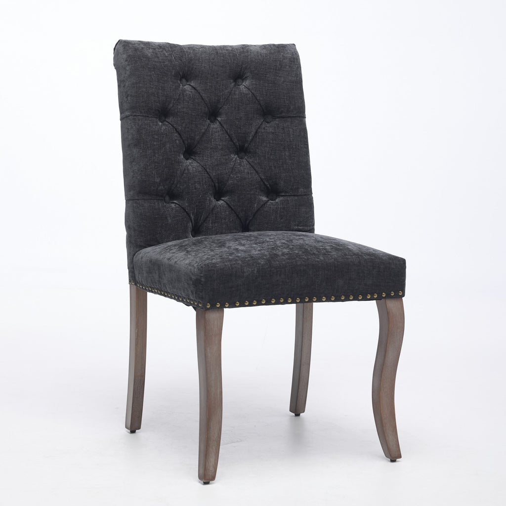 Upholstered Chenille Fabric Accent Dining Chair, Curved Solid Wood Legs, Elegant Tufted Club Dining Room Kitchen Room Arm Dining Chair, Single Pack,Olive Green,SW1895OL