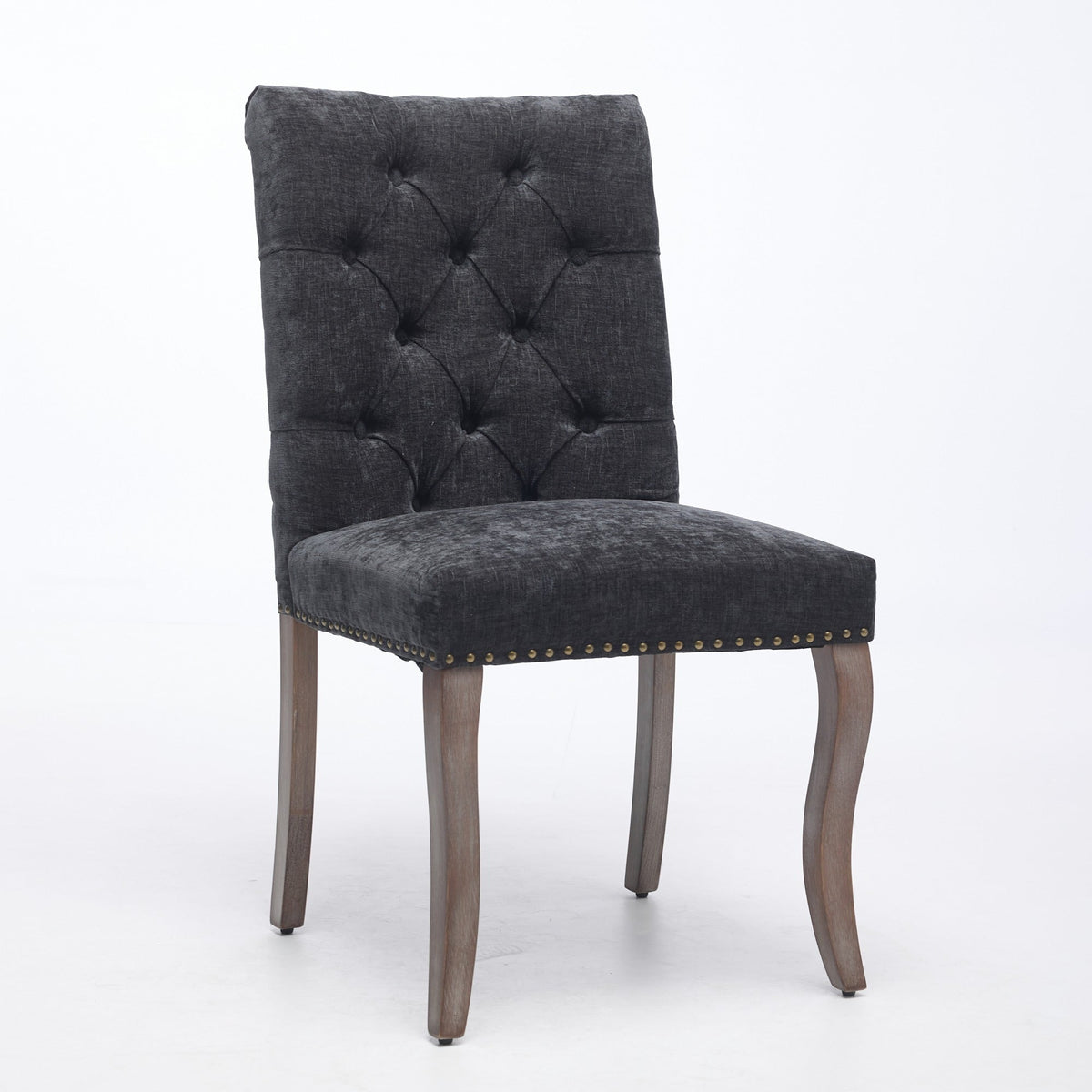 Upholstered Chenille Fabric Accent Dining Chair, Curved Solid Wood Legs, Elegant Tufted Club Dining Room Kitchen Room Arm Dining Chair, Single Pack,Olive Green,SW1895OL