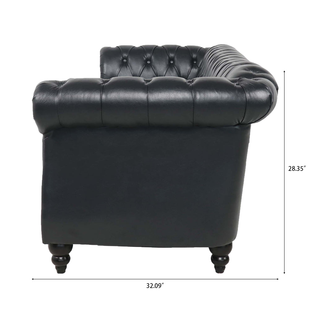 Black PU sofa lifestyle photo