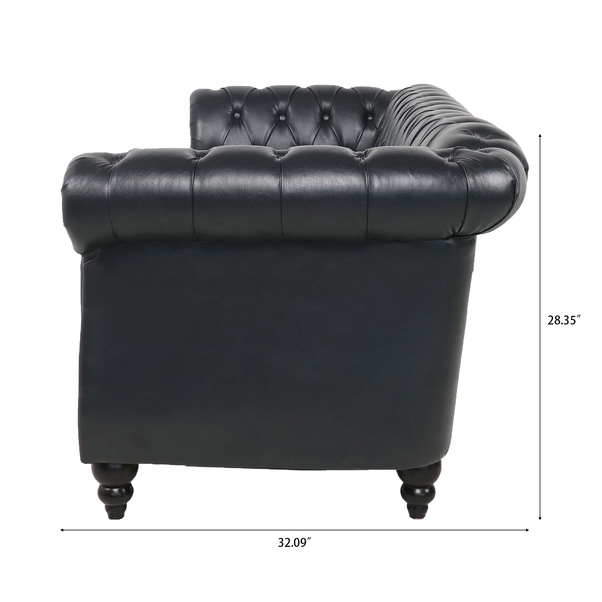 Black PU sofa lifestyle photo