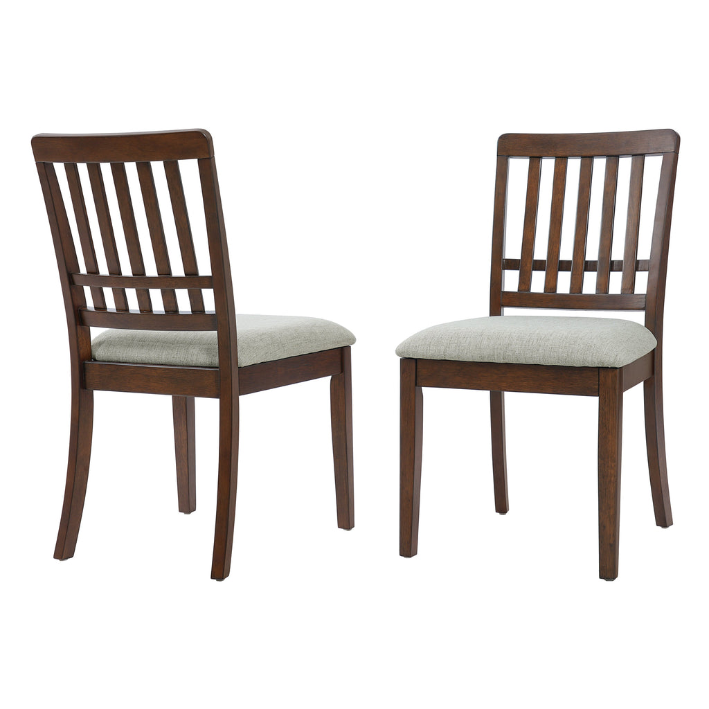 2-Piece Modern Scandinavian Dining Chairs, Curved Wood Backrest with Gray Fabric Seat, Finish for Dining Room and Apartment, Easy to Assembly -BLACK