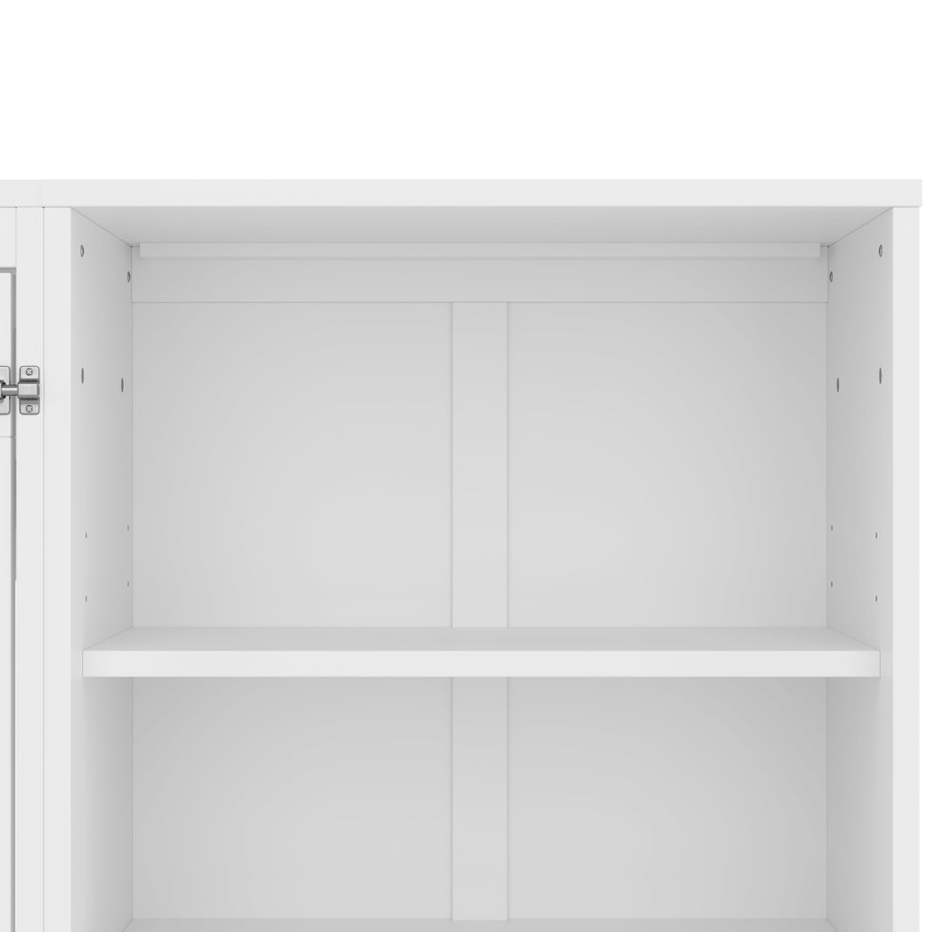 Queen Size Murphy Bed with Height Adjustable Storage Compartments and Shelf, Wall Bed Frame With 1 Drawer, Multifunctional Foldable Platform Bed for Bedroom,Guest Room, Walnut(OLD SKU:N733S309223D)