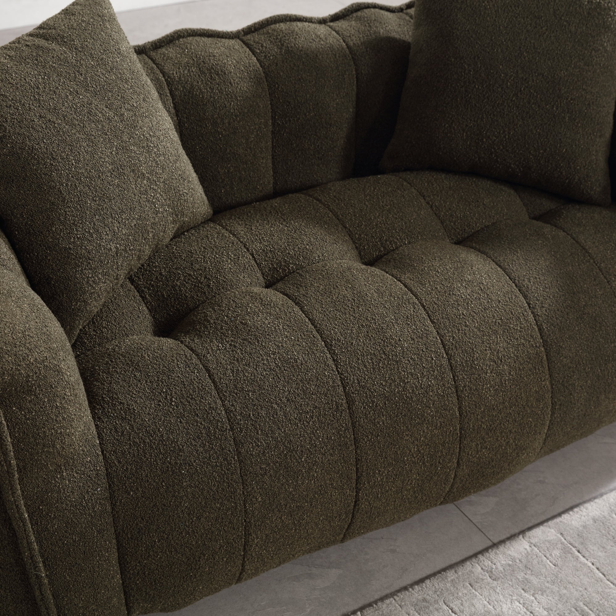 Soft foam bean bag with armrests — seating detail