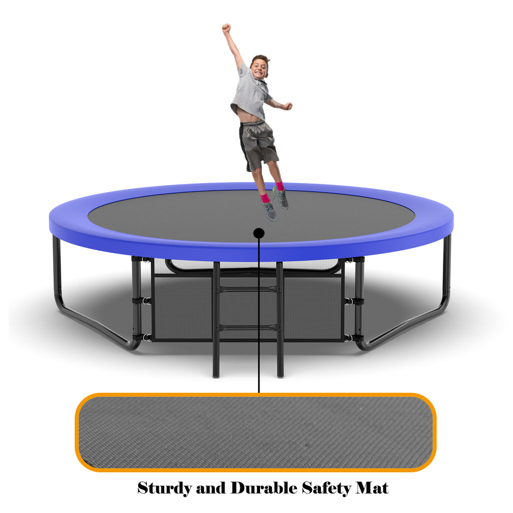 Blue outdoor pumpkin trampoline complete backyard setup product photo