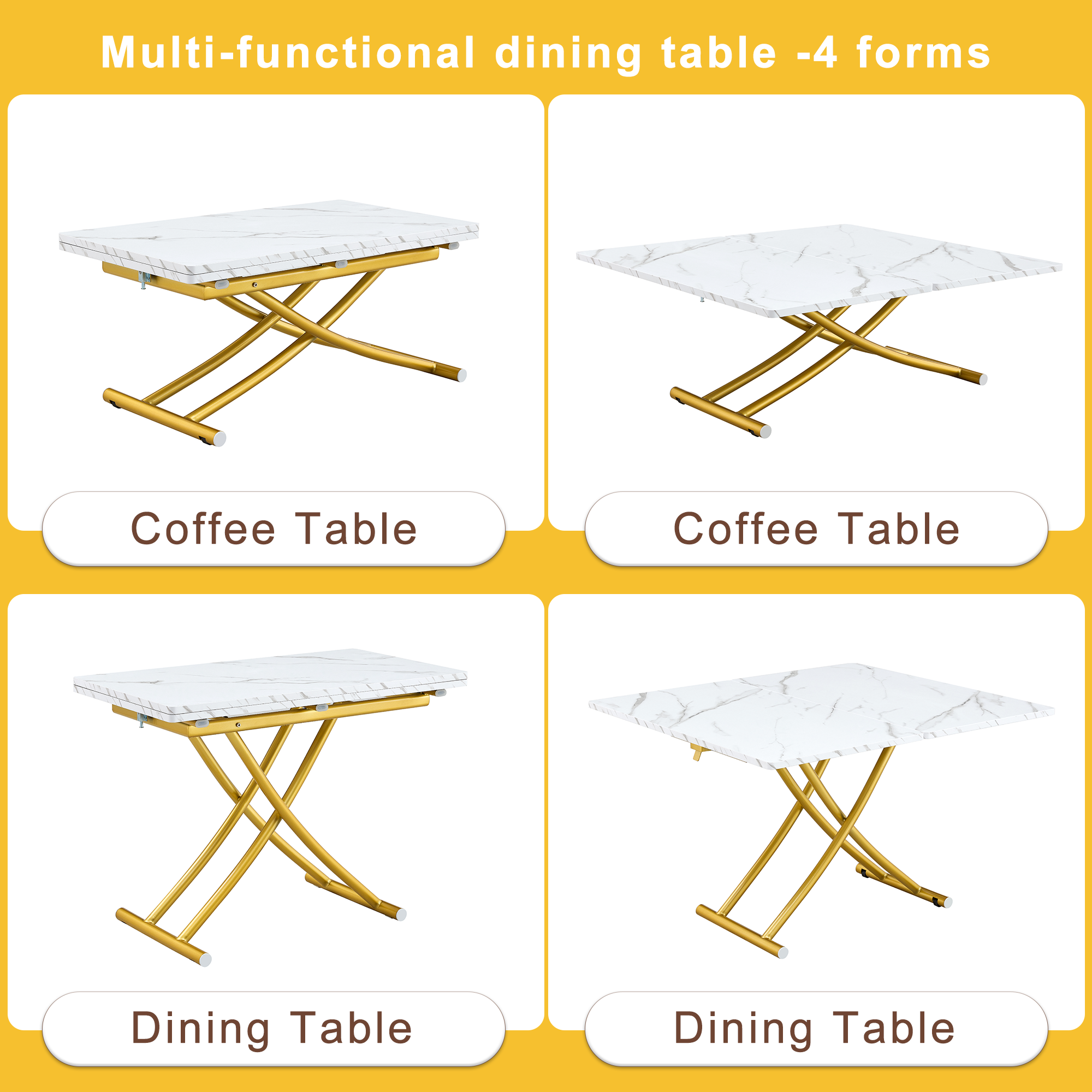 White gold multifunction table used as dressing vanity