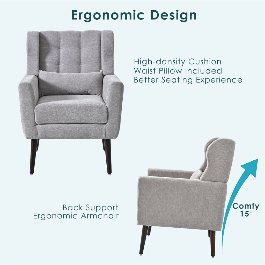 Soft chenille upholstery close-up — gray