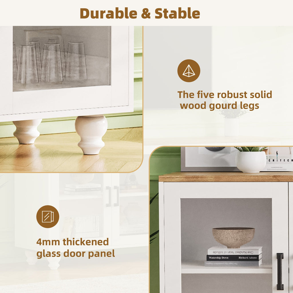 Farmhouse Entertainment Center with Gourd Legs — for TVs Up to 70"