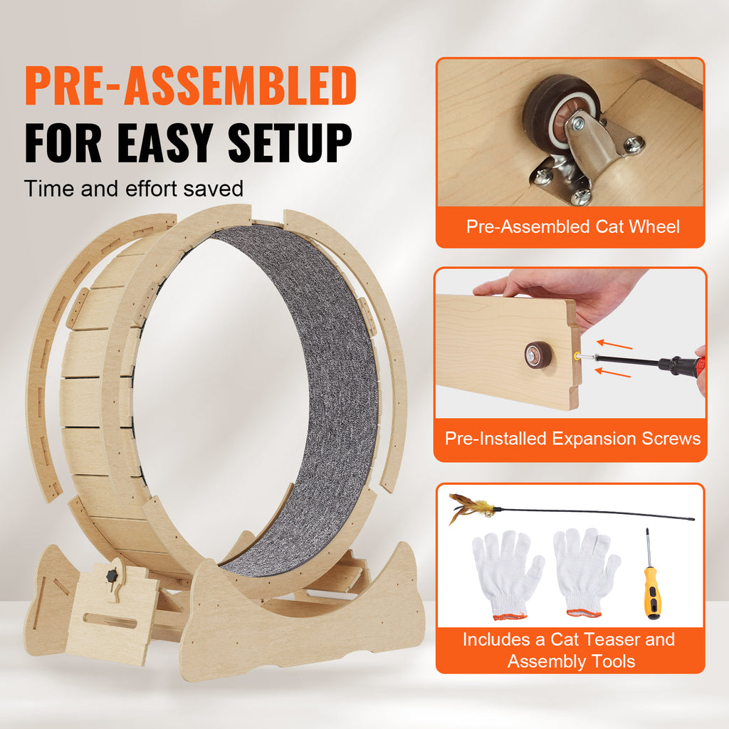 Widened base stability feature on cat wheel