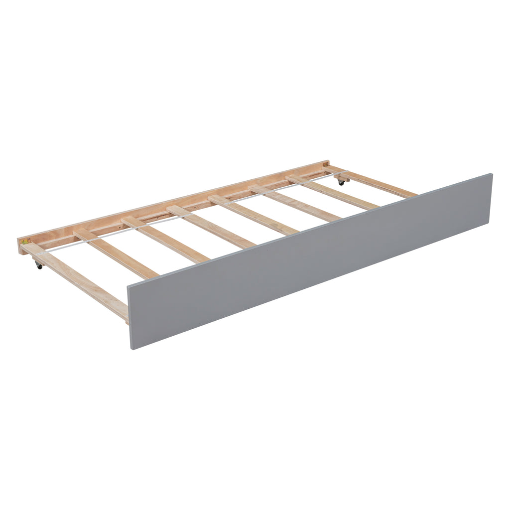 Gray twin bed with trundle product dimensions