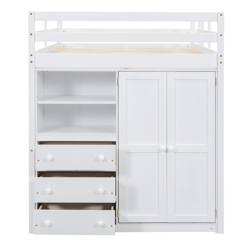 Full size loft bed assembly and dimension reference