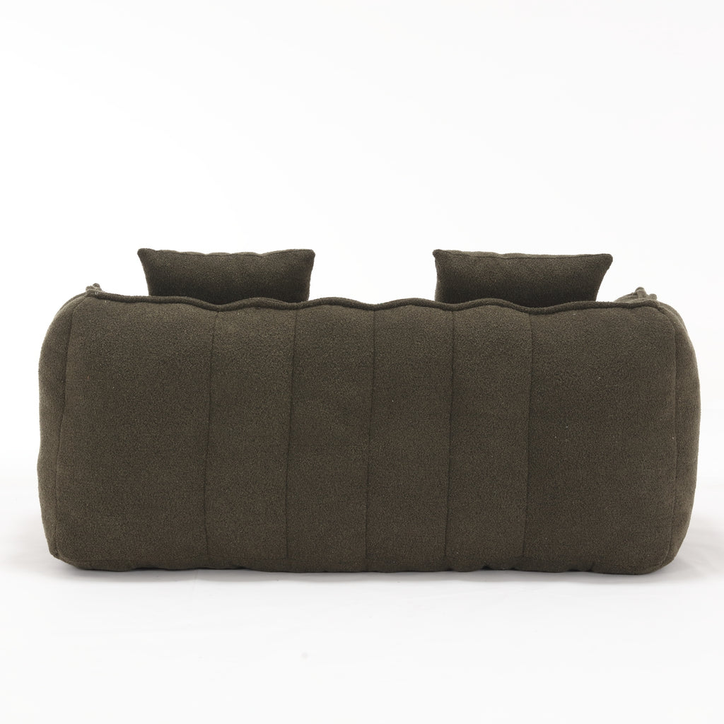 Olive green chenille bean bag — room decor