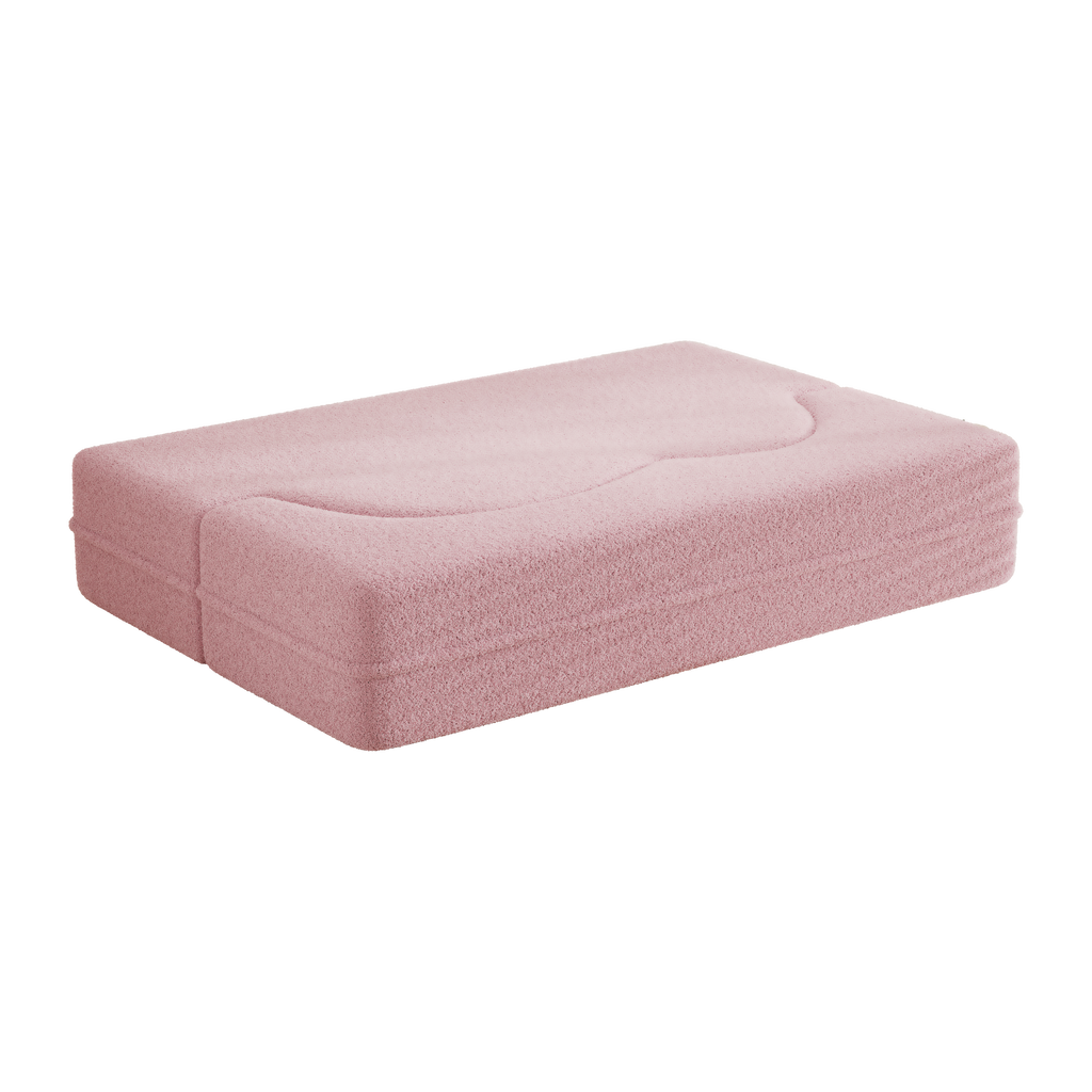 Foldable pink sherpa fleece sofa bed product photo