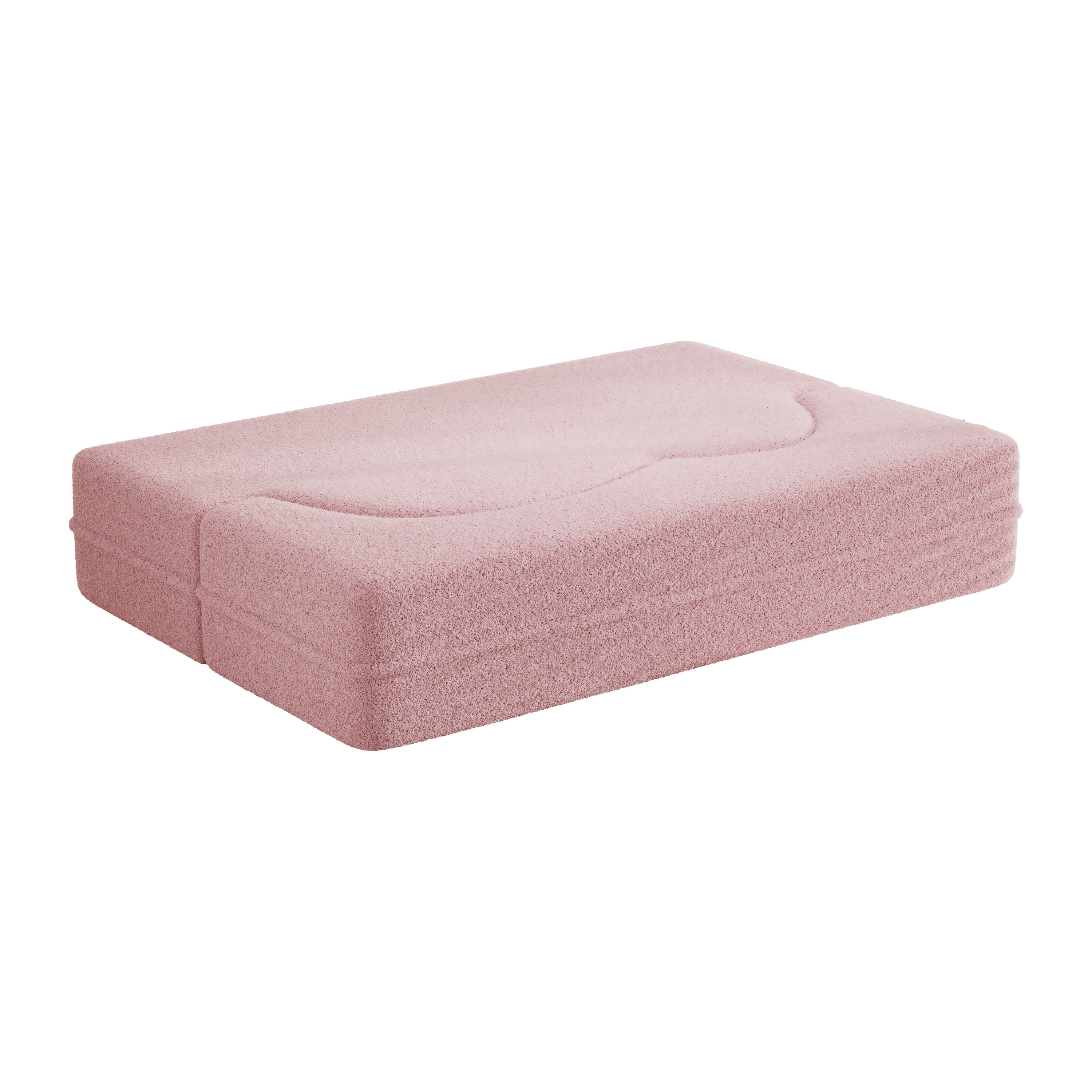 Foldable pink sherpa fleece sofa bed product photo