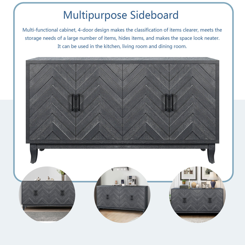 Four-door buffet cabinet vintage style — full view