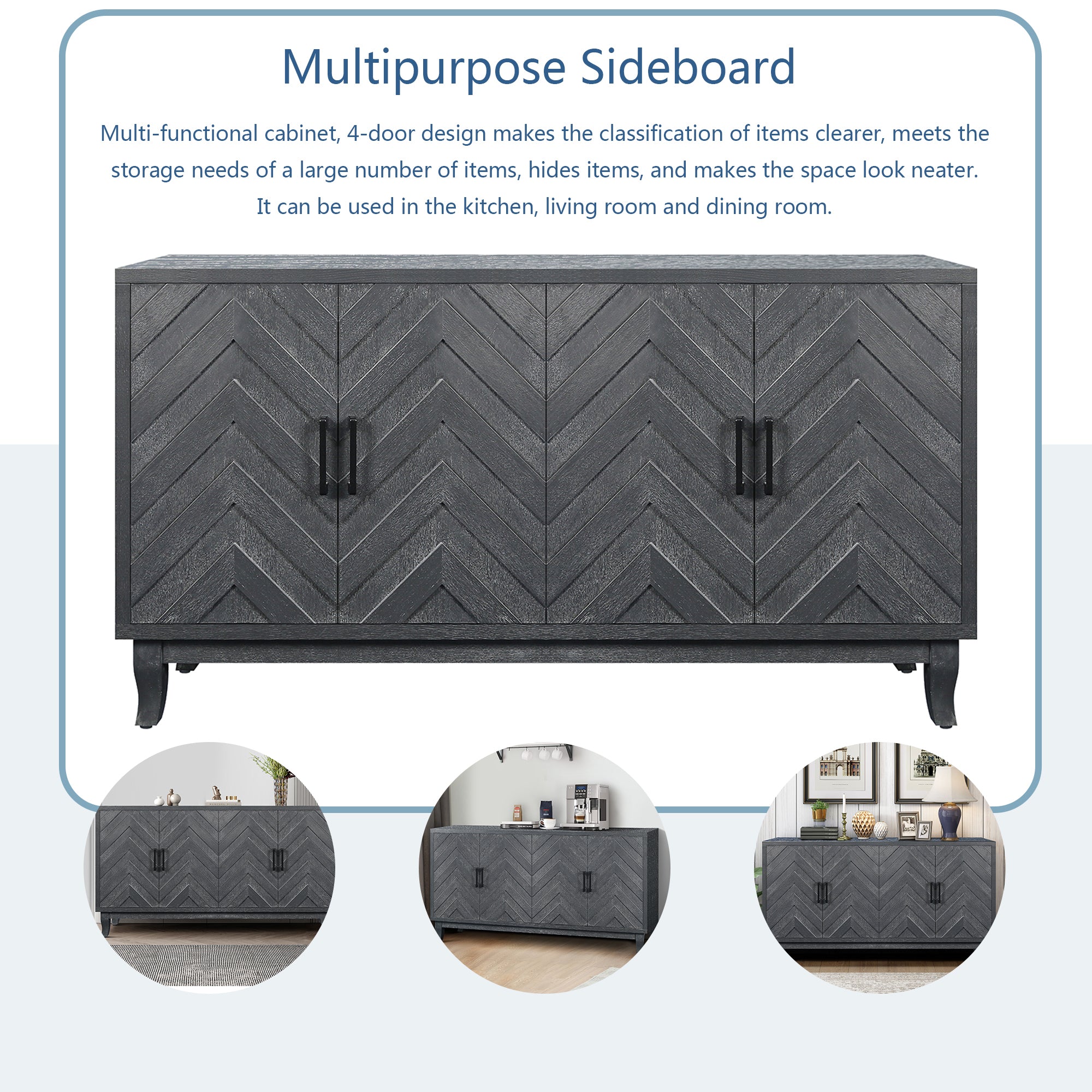 Four-door buffet cabinet vintage style — full view