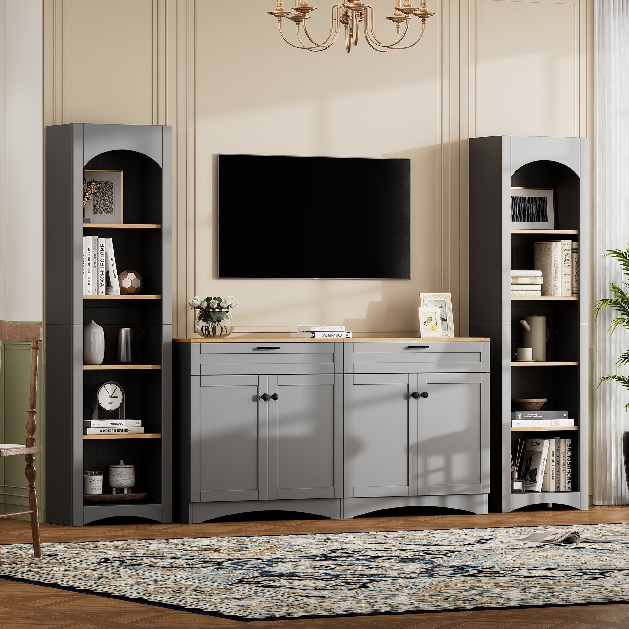 3-Piece Farmhouse Entertainment Center — for TVs Up to 70"