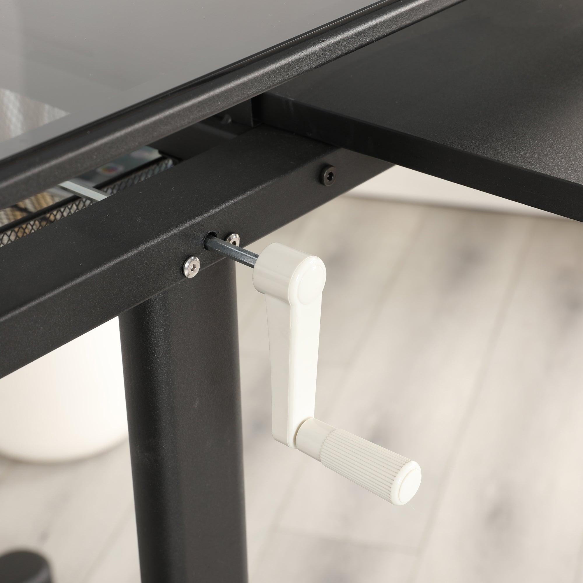 Black drafting table with included matching stool