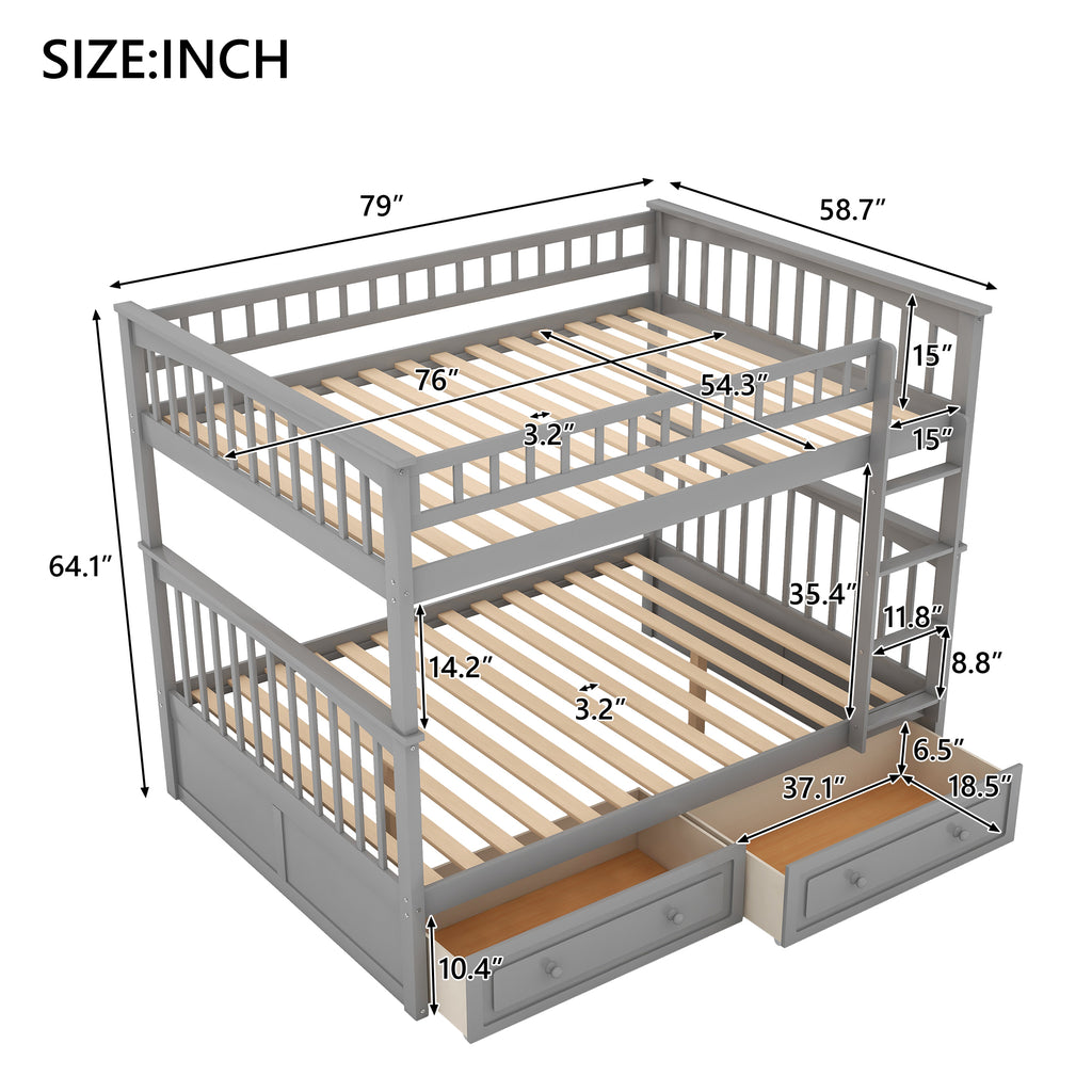 Convertible full bunk bed fence-shaped guardrail detail