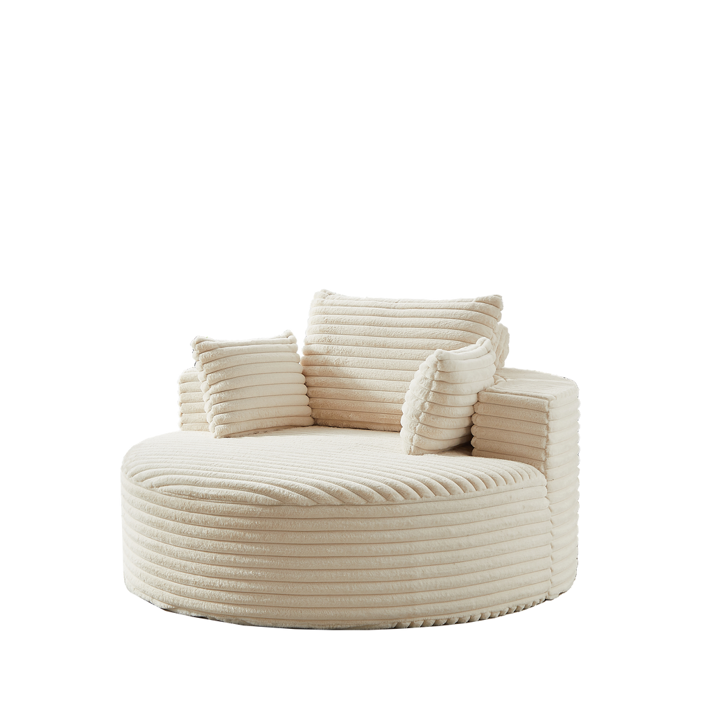 Spring-filled foam chair seating area detail