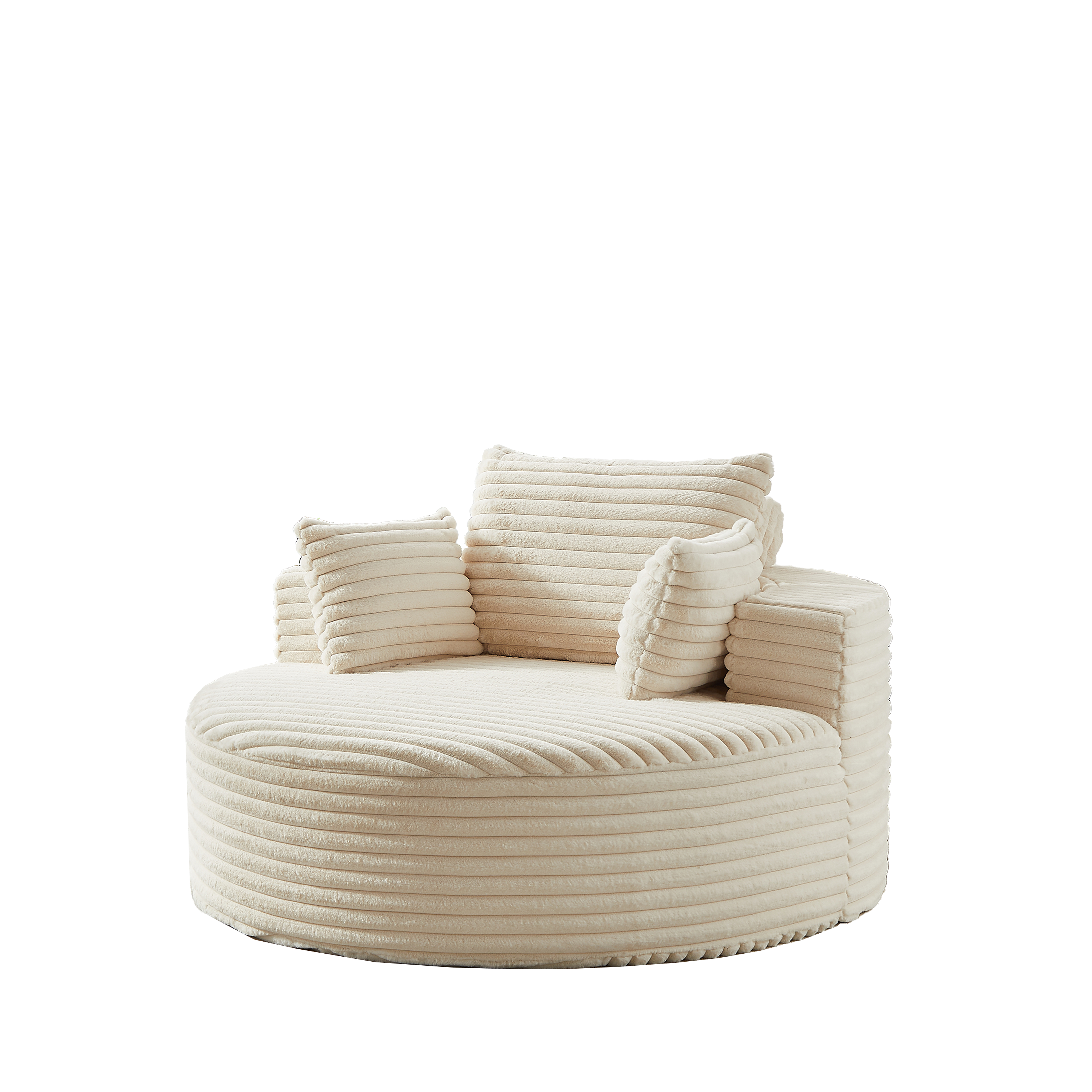 Spring-filled foam chair seating area detail