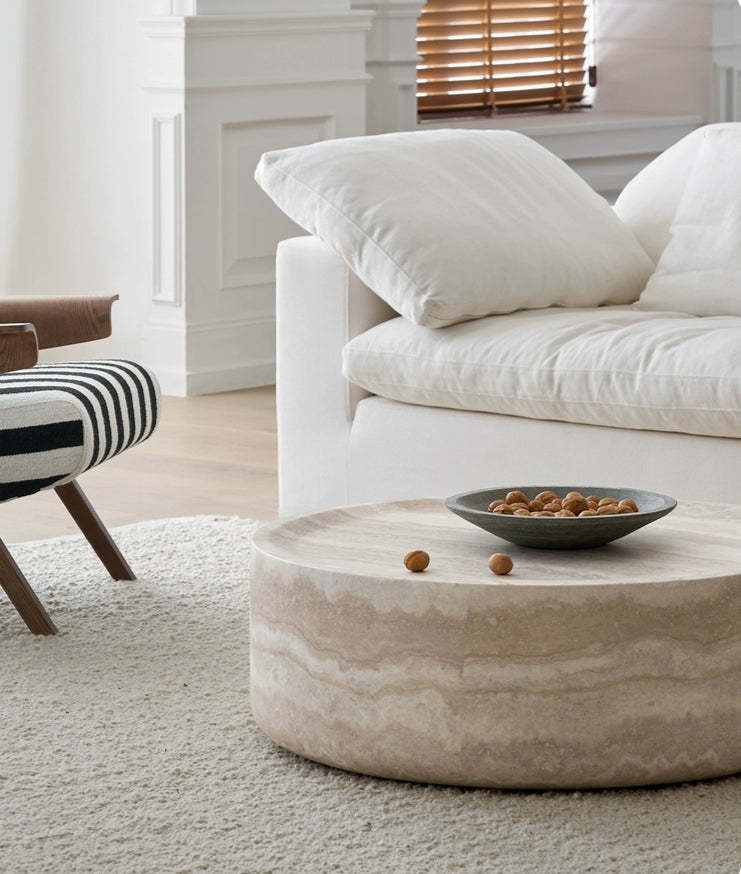 Fiberglass round coffee table no assembly required product photo