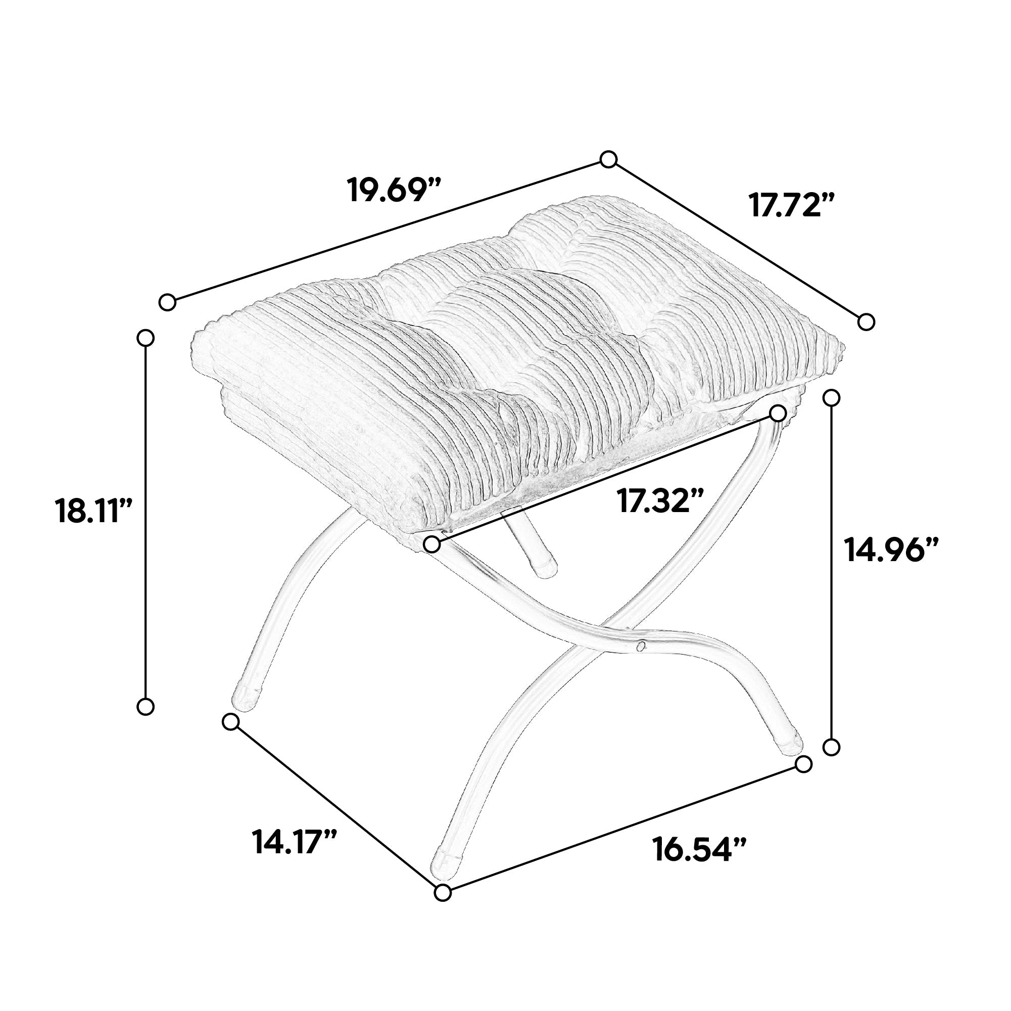 Lazy Lounge Chair with Ottoman — PP Cotton & Side Pocket