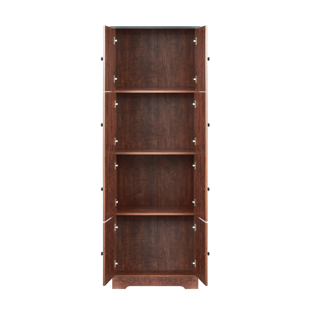 Walnut 8-door cabinet engineered wood construction