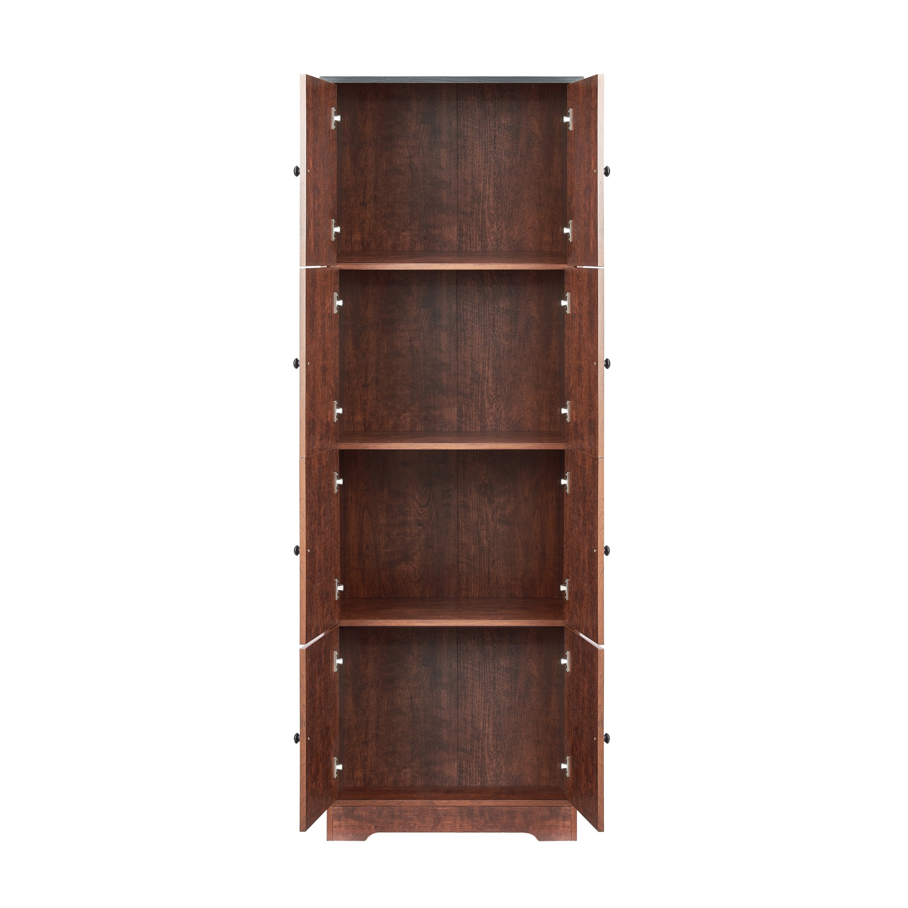 8-Door Tall Storage Cabinet — 72" Wall Storage with 4 Shelves