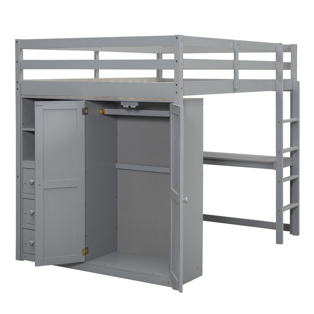 Loft bed ladder and guardrail safety detail