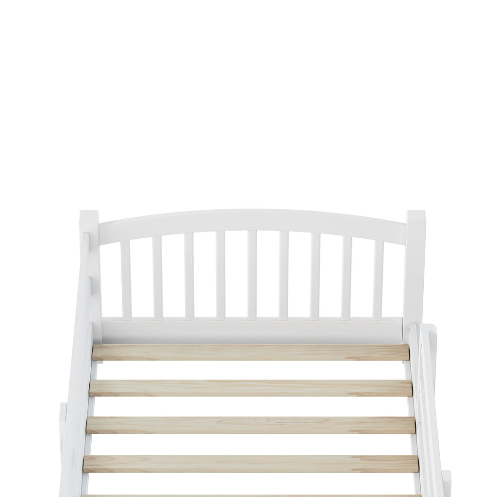 Twin Montessori Floor Bed with Slats and Safety Guardrails, Solid Wood Floor Bed with Fence and Without Door, Easy Assemble Montessori Bed for Girls and Boys, Gray