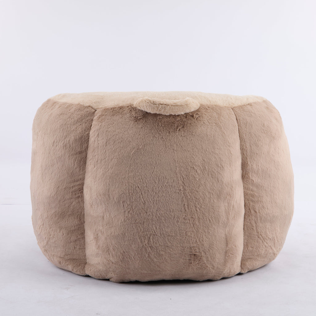 Oversized Bean Bag Chairs,Multicolor Faux Fur Couch Filled with Shredded Sponge,Large Lounger Sofa For Living Room,No Assembly Required , Pink+White+Purple