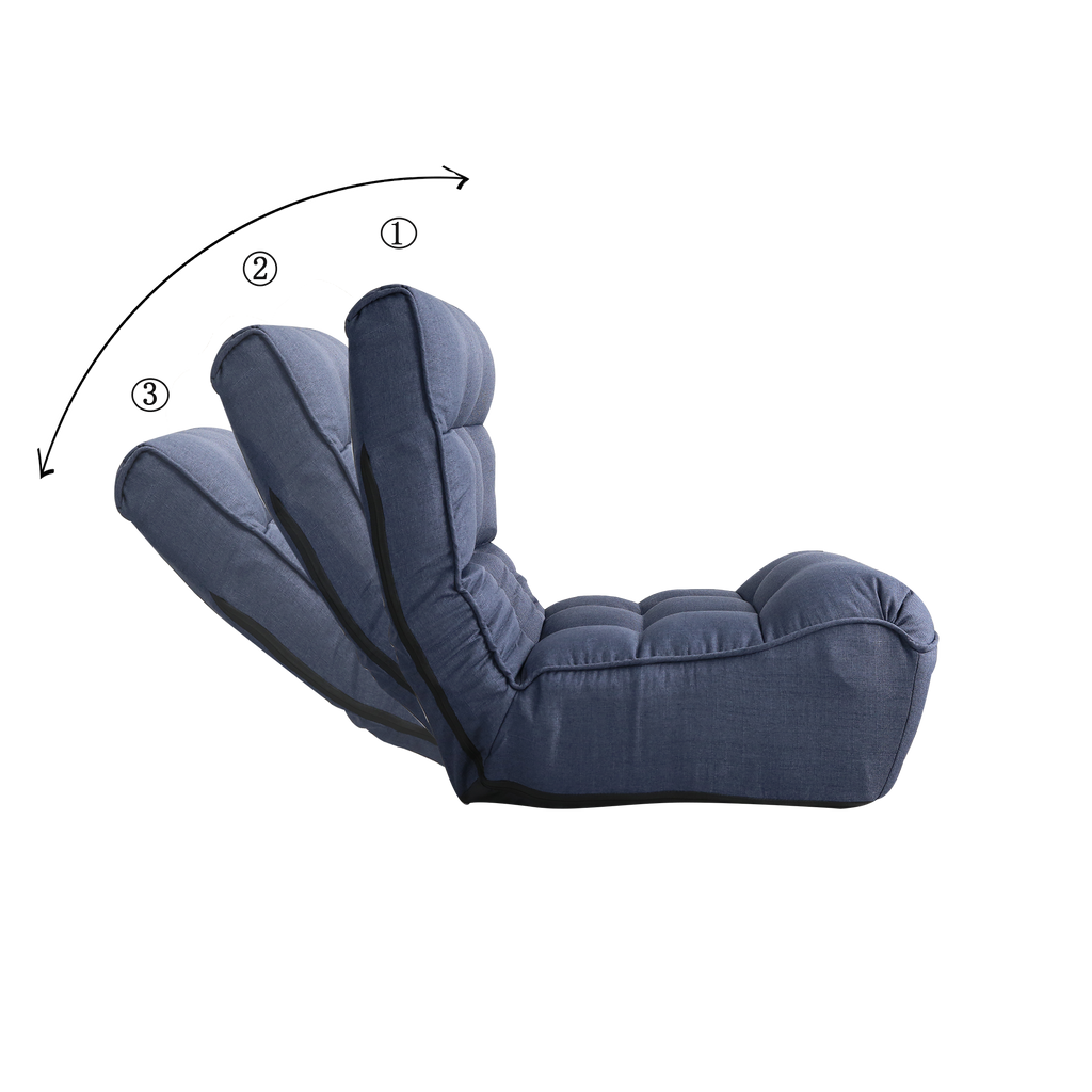 Navy floor sofa chair adjustable lounging position