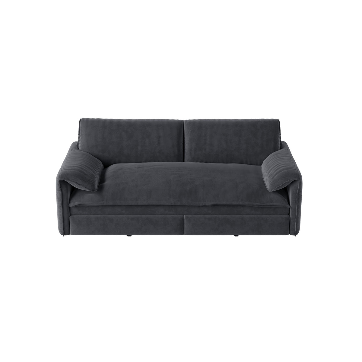 66' Queen Pull Out Sofa Bed, 3-in-1 Convertible Sleeper Sofa with Side Storage,Multi-Functional Velvet Loveseat Bed for Living Room, Black