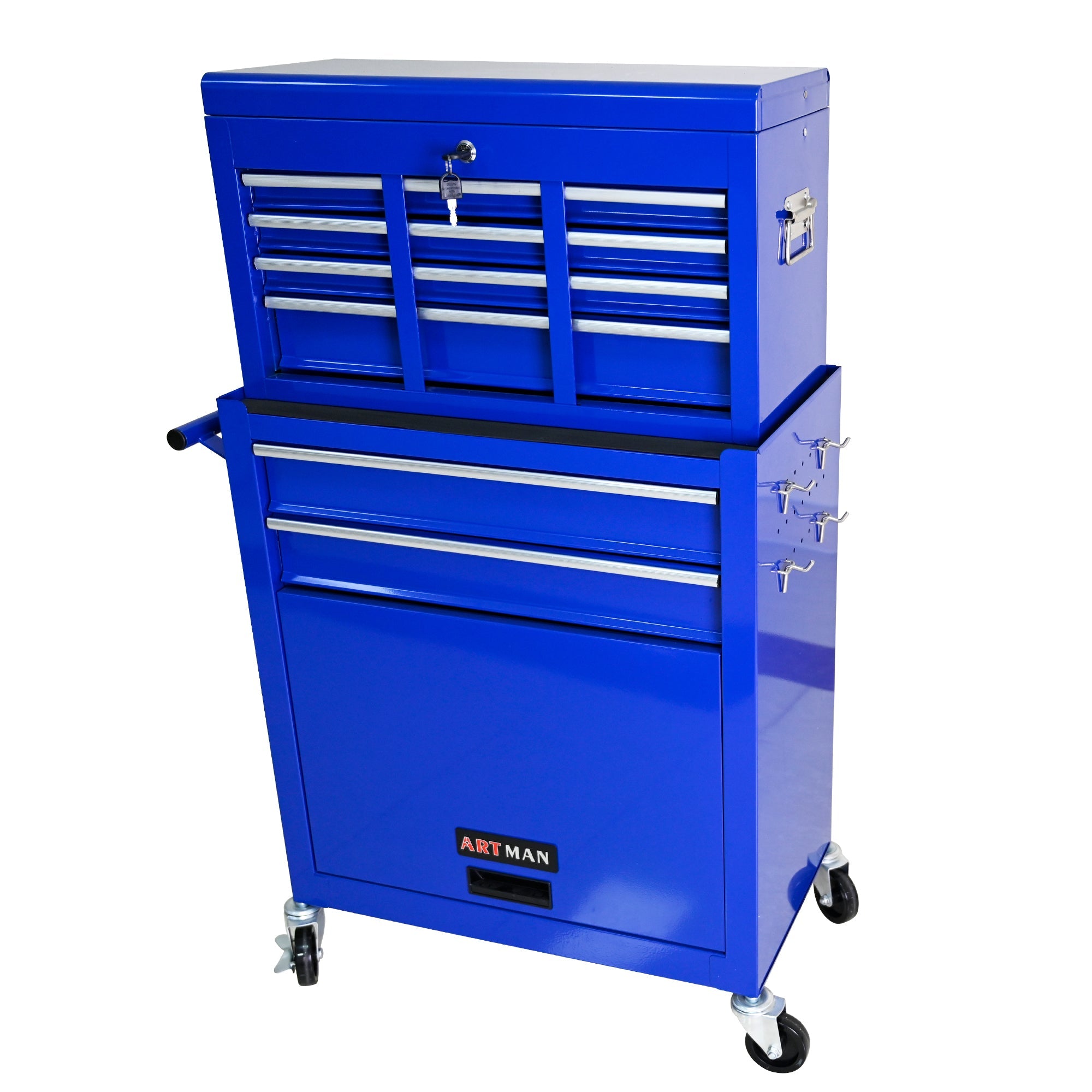 8-Drawer Rolling Tool Chest with Lock — Metal Tool Storage Cabinet