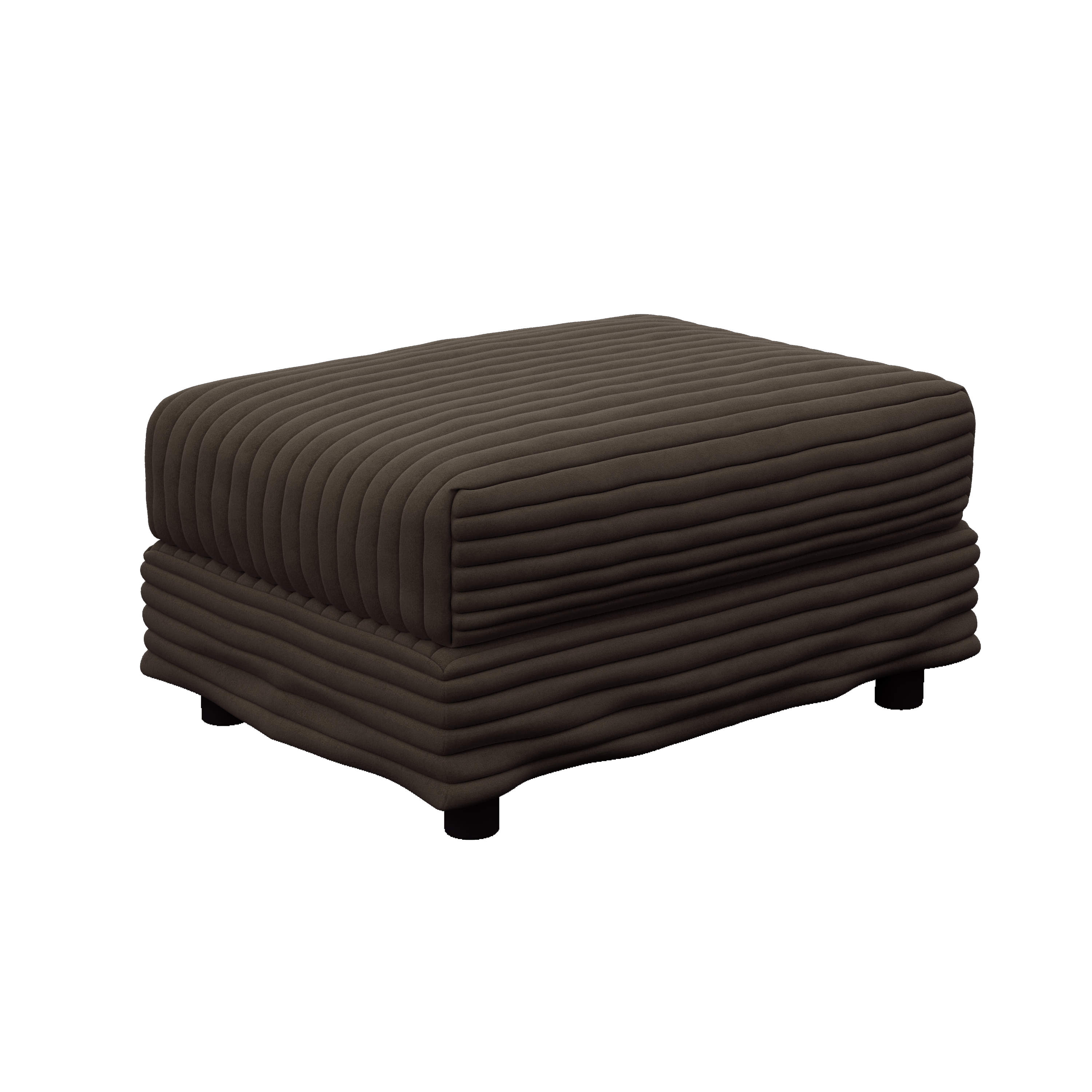 102.4 'Plush Corduroy 4-Seat Sofa,Modern Comfy Upholstered Sofa Cloud Couch,Deep Seat Couches with Soft Pillows and 3 Ottomans,Convertible Sofa Lounge Chair,Black(Old SKU:W1885S00287)
