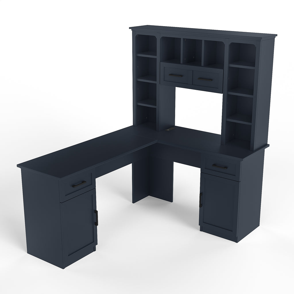 Open shelving tower with flip storage shelf