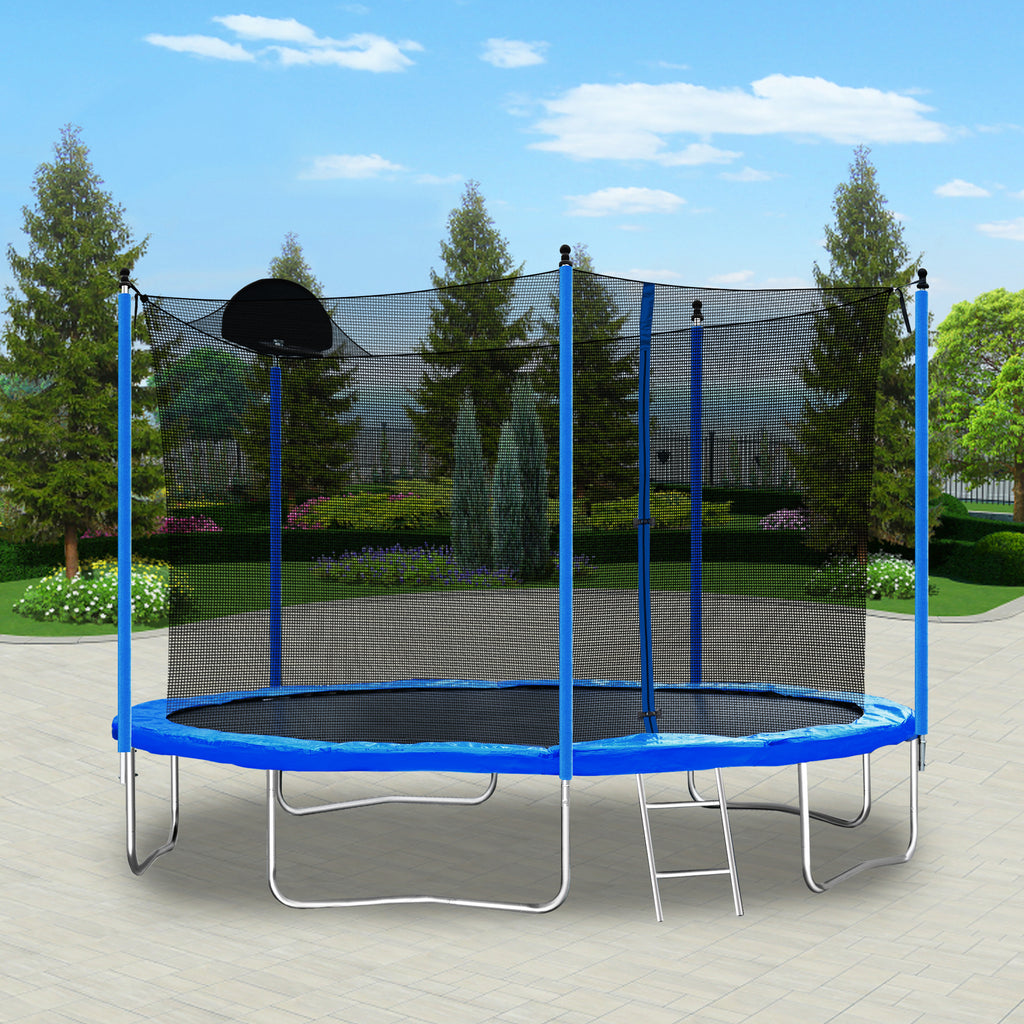 Trampoline basketball hoop triangle net close-up